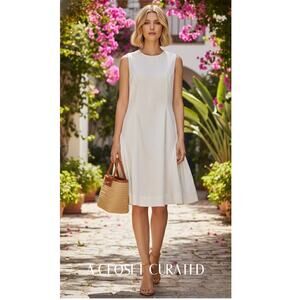 Adeam Kathleen Lace Knee Length Dress 6 Ivory White NWT